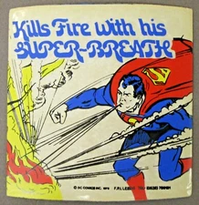scarce 1978 F.P.I. Leeds SUPERMAN SUPER BREATH peel off sticker ENGLAND