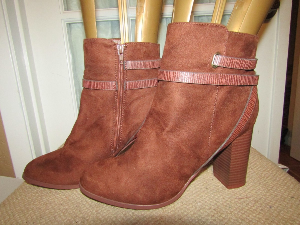 CATO Boots Women's size 11 M Brown Side Zip Ankle Bootie Boots