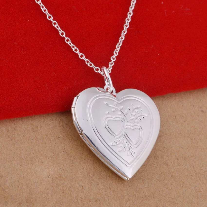 Elegant 925 Sterling Silver New Fashion Jewelry Charm Heart Locket