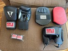Title Boxing MMA Spar Fighting Set 16oz Gloves Headgear Straps Pads 7 Pcs - EUC!