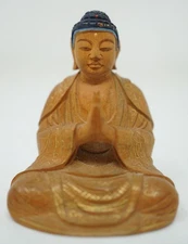 Japanese Buddha Figure Detailed Carved Vintage Buddha Small from Japan 0731F6