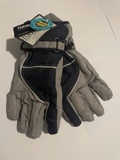 Thinsulate 40 gram Thermal Insulated Waterproof Ski Gloves Gray/Blue Size M/L
