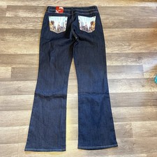 SOUTHPOLE All Over Women  s Embroidered Jeans Size 13x32 Baggy Y2K NWT READ