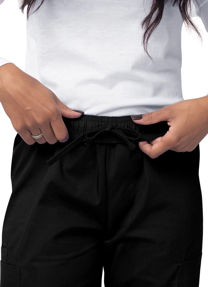 Sivvan Women’s Scrub Set - Multi Pocket Cargo Pants & Stylish Mock Wrap Top - Image 4 of 4