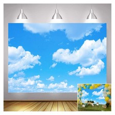 Blue Sky White Clouds Theme Photography Backdrops 7x5ft 7x5ft, Blue,White