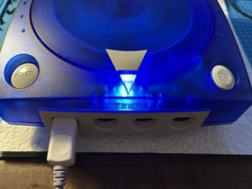 Sega Dreamcast console PAL with new  Translucent blue Shell &  Mods Very Clean