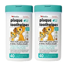 Cat and Dog Dental Wipes, 80 Wipes (Fresh Mint) - Natural Formula Cleans Teet...