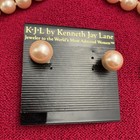 Vintage KJL  Kenneth Jay Lane Pink Peach Faux Pearl Necklace Earring Set — photo 2