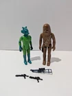 1977 Kenner Star Wars Chewbacca and Greedo  Action Figures  3.75" Bow, Blasters