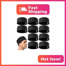 Unisex Chef Hats Black Adjustable Kitchen Cooking Caps Mesh Top