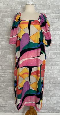 Mara Hoffman Sara Midi Dress XS Square Neckline Abstract Print Side Seam Pockets | eBay Mara Hoffman Sara Midi Dress XS Square Neckline Abstract Print Side Seam Pockets | eBay