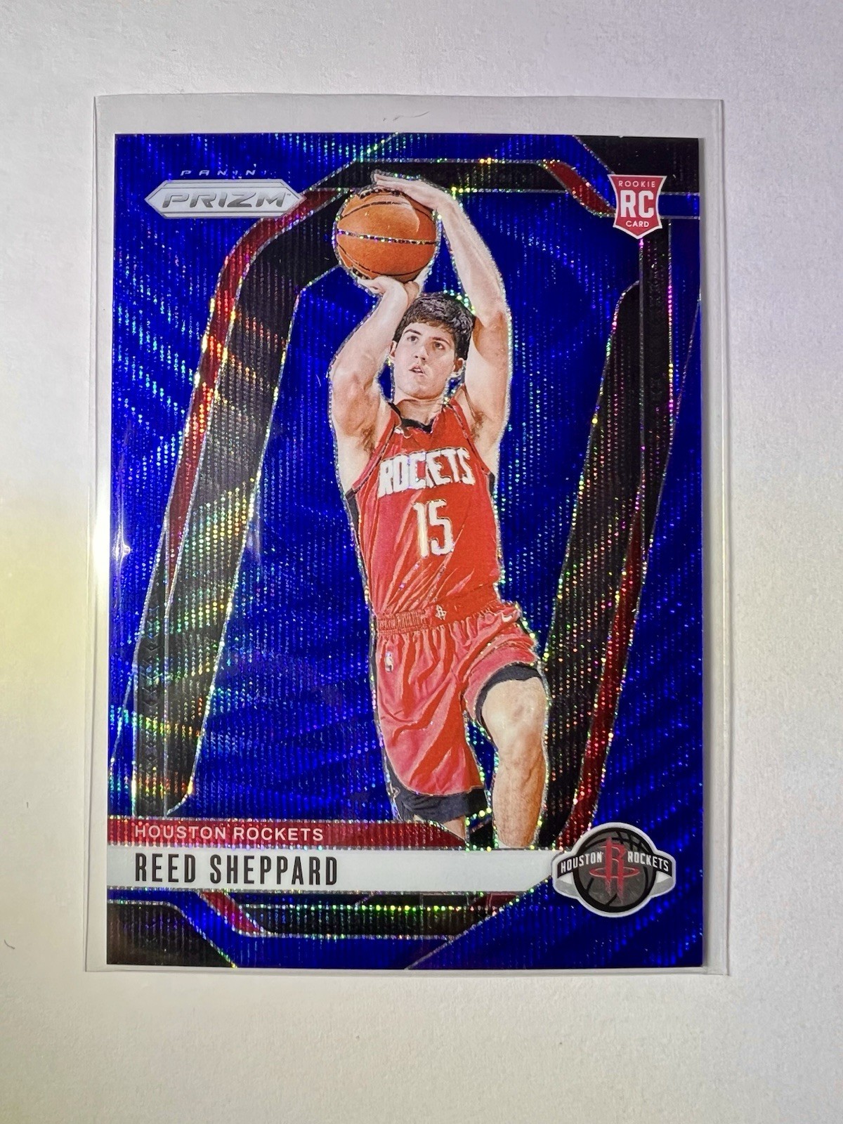 2024-25 Panini Prizm Blue Wave Prizm /125 Reed Sheppard #268 Rookie RC Rockets