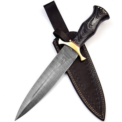 Jarls & Kings Damascus Steel Ceremonial Dagger Medieval Collectible w/ Sheath