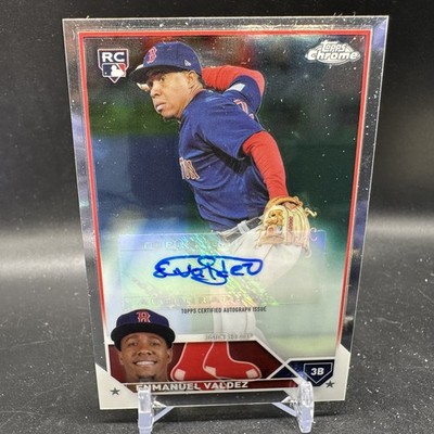ENMANUEL VALDEZ Auto Rookie 2023 Topps Chrome #AC-EV Boston Red Sox