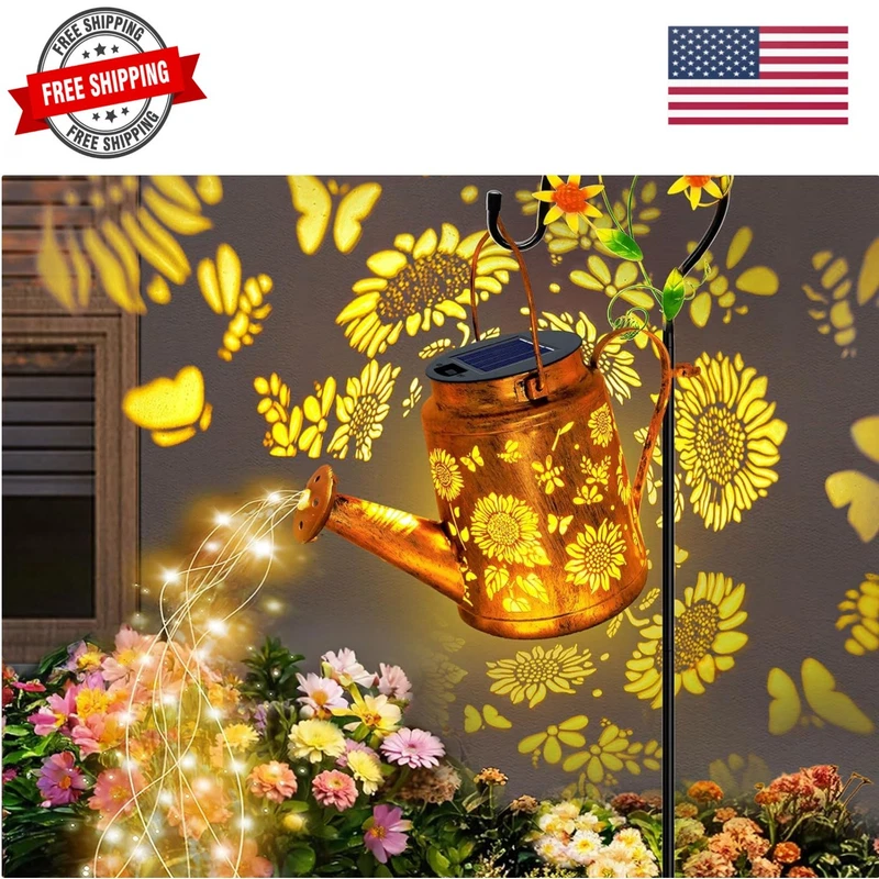 Solar Watering Can Garden Lights