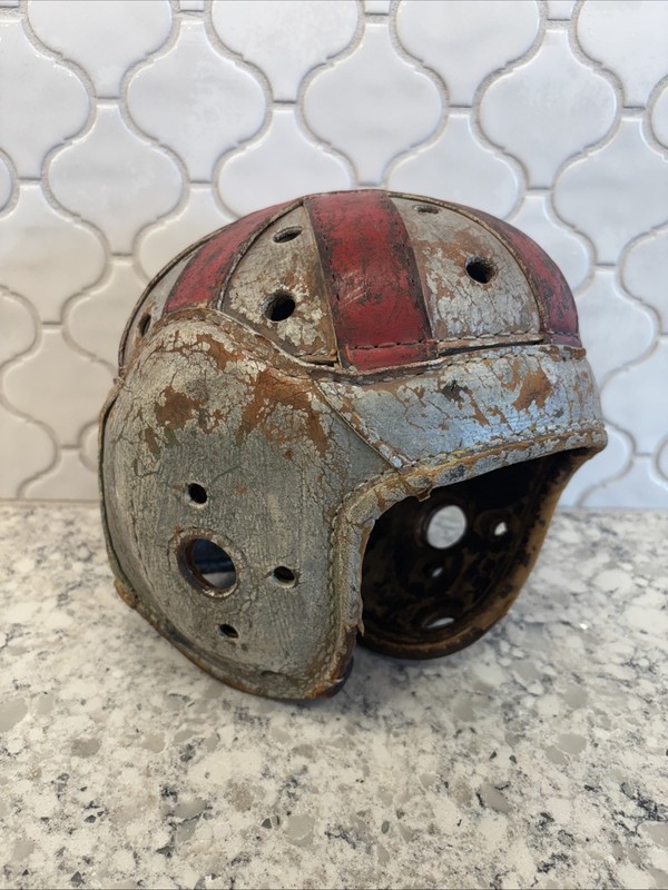 Adult Old College Spalding Leather football suspension helmet Vintage Antique
