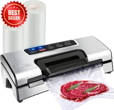 Precision Vacuum Machine Food Sealer Built-in Cutter & Bag Storage 2 Rolls US