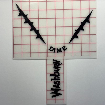 Washburn Vintage Dime Headstock Logo Premium Vinyl Guitar Replacement