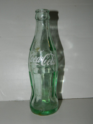 VTG Vintage Coke Coca Cola Green Tint 6 1/2 Fl Oz. Glass Soda Bottle Detroit MI