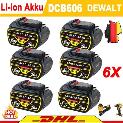 6x 12.0Ah MAX Li-Ion Akku für DEWALT DCB609 DCB606-2 DCB612 20V/60V MAX FLEXVOLT