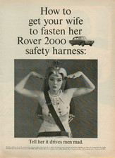 1967 Rover 2000 Get Your Wife To Fasten Her Safety Harness Original Print Ad 1967 Rover 2000 Get Your Wife To Fasten Her Safety Harness Original Print Ad