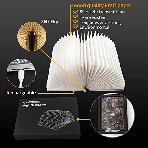 Folding Book Lamp Dragon Night Light, Portable Bedside Flying Dragon Book Lamp - Afbeelding 4 van 7
