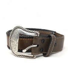 Nocona Belt Co Western Belt Mens Size 44 Brown Woven Leather Medallions