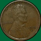 1916-S Lincoln Wheat Cent Very Fine VF Coin, Stain #34939