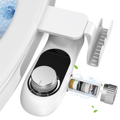 Bidet Fresh Water Spray Kit Non-Electric Toilet Seat Attachment Pressure Control