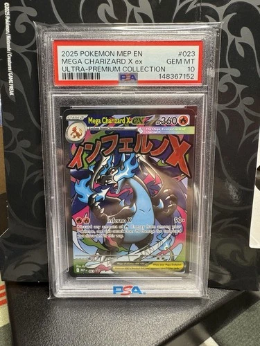 New Listing2025 Pokémon MEP Mega Charizard X Black Star Promo Ultra Premium PSA 10