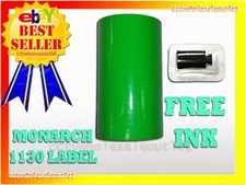 FLUORESCENT GREEN LABEL FOR MONARCH 1130 PRICING GUN 1 SLEEVE=10 ROLLS