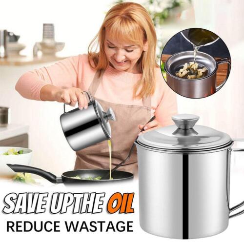Oil Filter Storage Pot Grease Strainer Container Kitchen Cooking D8S6 UK K0B5