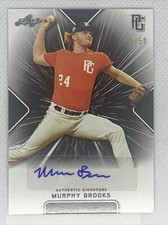2021 LEAF PERFECT GAME MURPHY BROOKS BLACK PAPER AUTO # 8/50