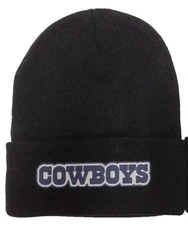 Dallas Cowboys flat applique logo on Navy Blue beanie  cap hat. See details