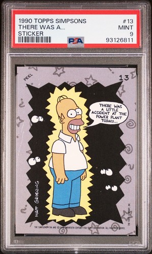 1990 Topps Simpsons Aufkleber - #13 There Was A... / Homer Simpson - PSA 9 NEUWERTIG - Bild 3 von 4