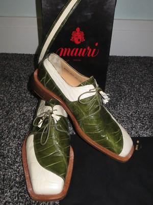 Mauri Italy Two Tone Matching Alligator Crocodile Belt Formal