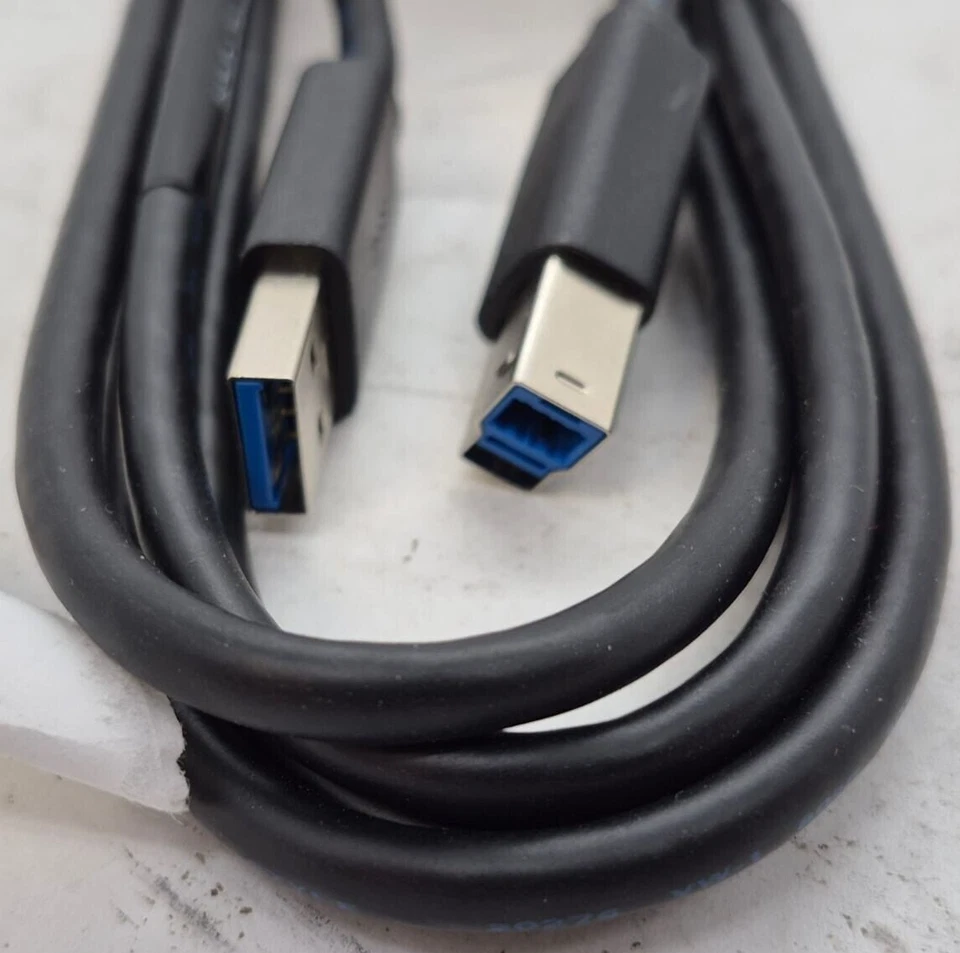 Lote de 6 cables Dell 6 pies USB 3.0 tipo A a B macho 5KL2E22501 negros Foto 4 de 4