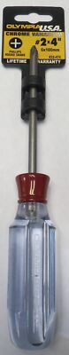 Olympia 22-474 #2 x 4'' Chrome Vanadium Phillips Round Shank Screwdriver USA