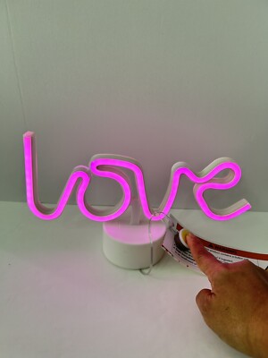 Pink LED Neon  LOVE  Valentine Tabletop Décor, 10.5  Battery Operated, NEW!