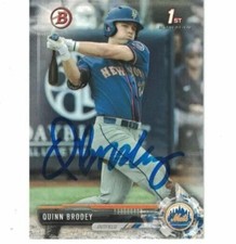 QUINN BRODEY RC SIGNED 2017 IP 1ST BOWMAN DRAFT #BD-24 ROOKIE AUTO