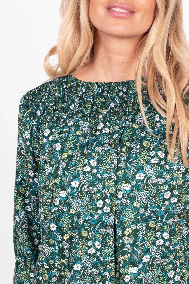 BRAKEBURN Women's Green Ditsy Blouse Floral Print Loose Fit BRAND NEW with TAGS - Image 2 of 4