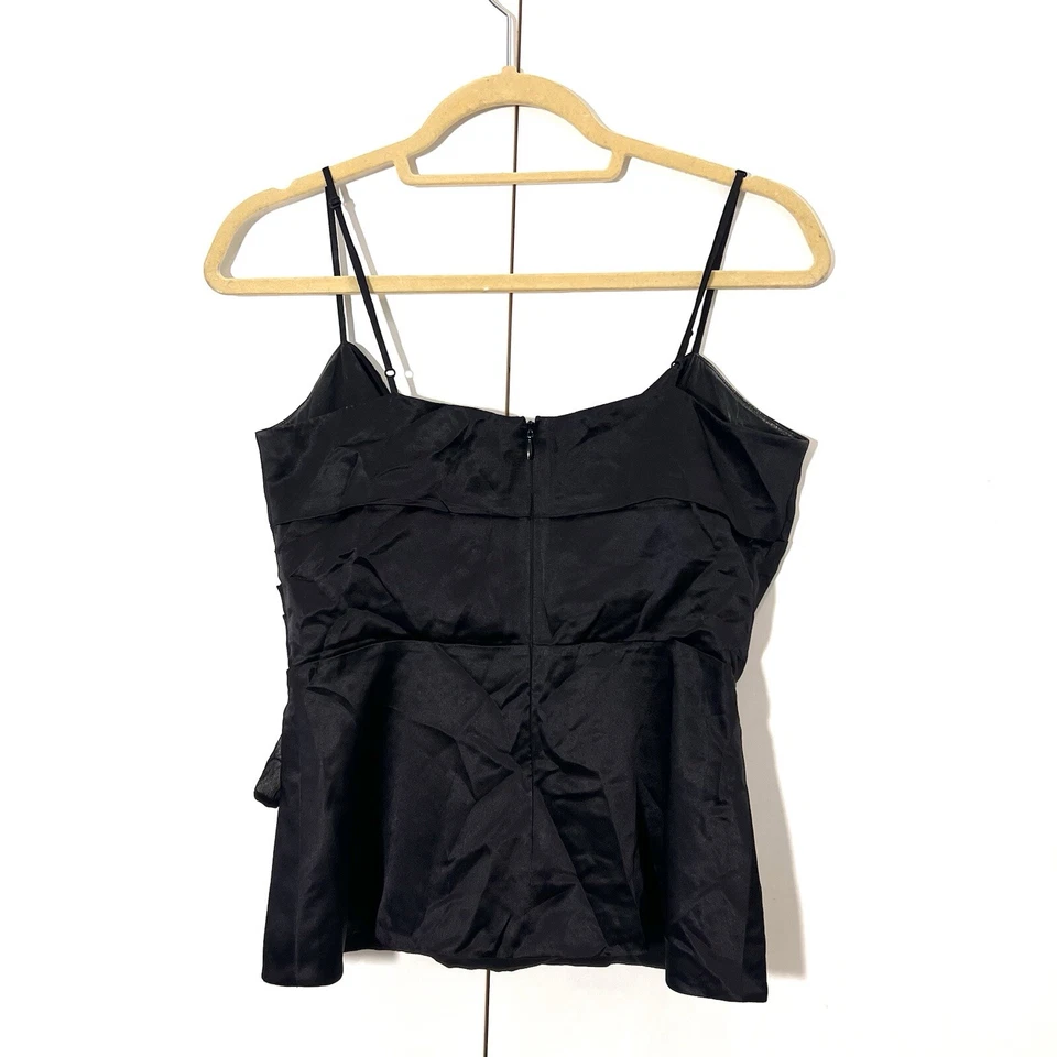 Camiseta sin mangas Betsy Johnson camisola mujer 6 seda negra Y2K hada gótica rosa apliques Foto 2 de 4