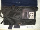100% AUTHENTIC NEW PRADA LEATHER TRIMMED NYLON TRAVEL GYM DUFFLE/MESSENGER BAG — photo 2