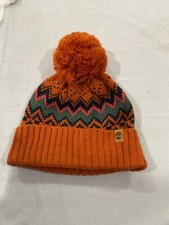 Timberland Kids Mountain Jacquard Beanie Orange Color