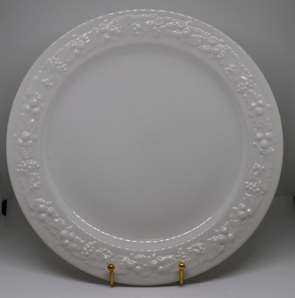 Vintage by Homer Laughlin Embossed Fruit White Serving Chop Plate 12