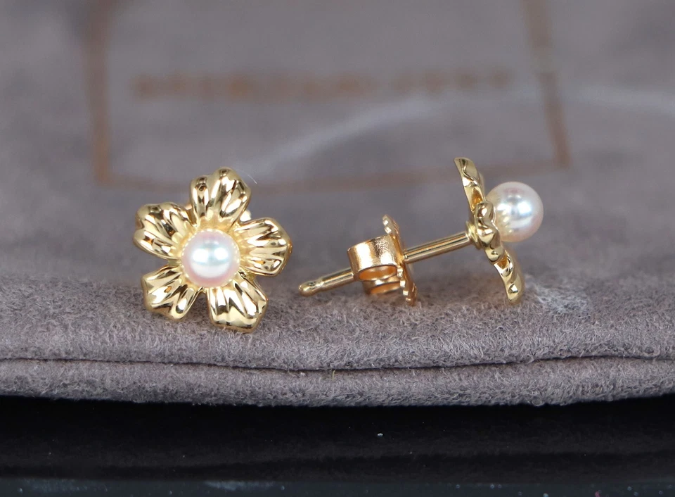 Conjunto de joyas collar anillo diamantes perlas Akoya oro amarillo 18k Mikimoto Foto 4 de 4