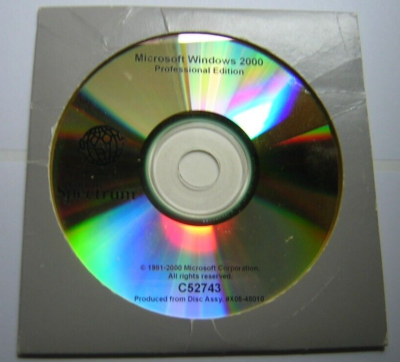 Microsoft Windows 2000 Professional Edition CD-ROM Software