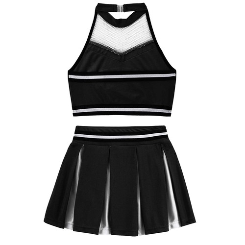 iiniim Mädchen Cheer Leader Kostüm Crop Top mit Rock Cosplay Halloween Fasching - Picture 41 of 64