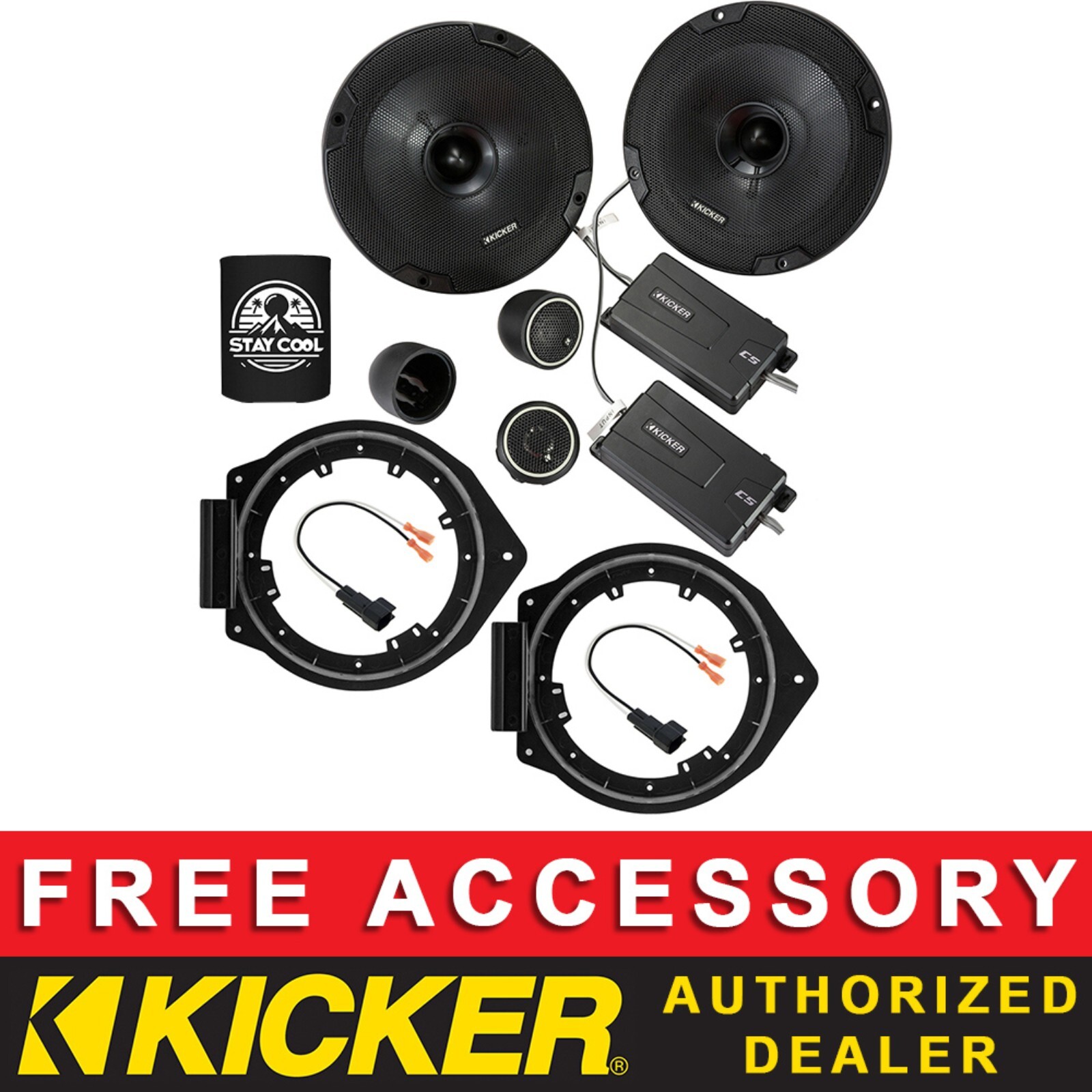 KICKER CSS674 6.75" OEM SPEAKER REPLACEMENT FULL KIT FOR CHE