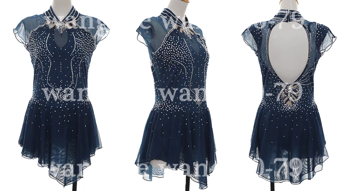 dark blue ice skating dress Jerry's Ice Skating Dress - 589 Split Jump Dress